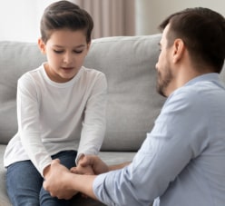 Child Talking With His Father