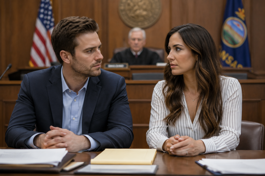 couple in a court room, proving a kansas common law marriage